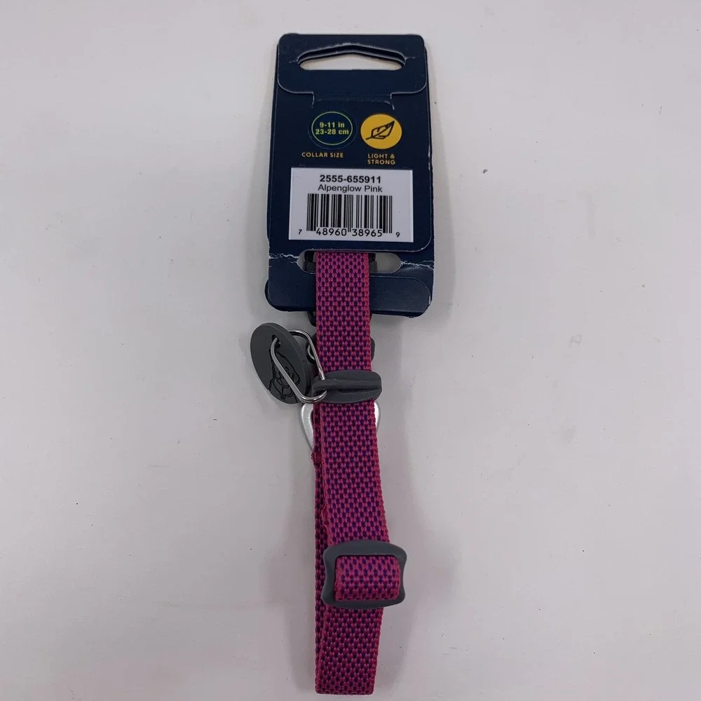 Ruffwear Hi & Light Polyester Dog Collar Alpenglow Pink, 9 to 11 in Adjustable